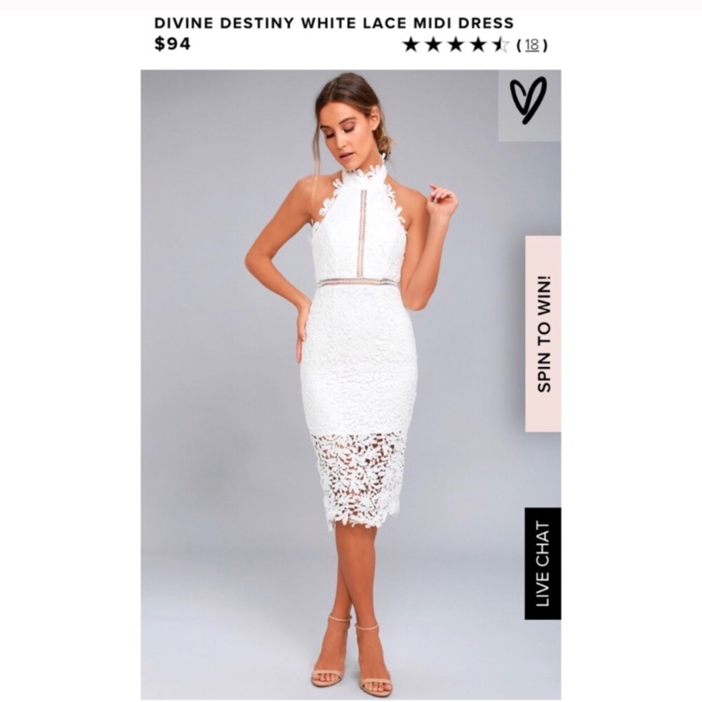 Lulus white midi dress - divine destiny